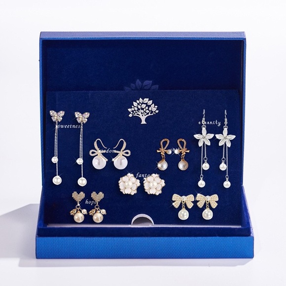 New 925 Silver Small Fragrance Earrings One Week Stud Set - Picture 5 of 5